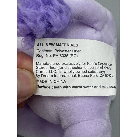 Kohls Cares Cleo Clifford & Friends Poodle Purple Dog Plush 12” Stuffed Animal - Picture 8 of 8